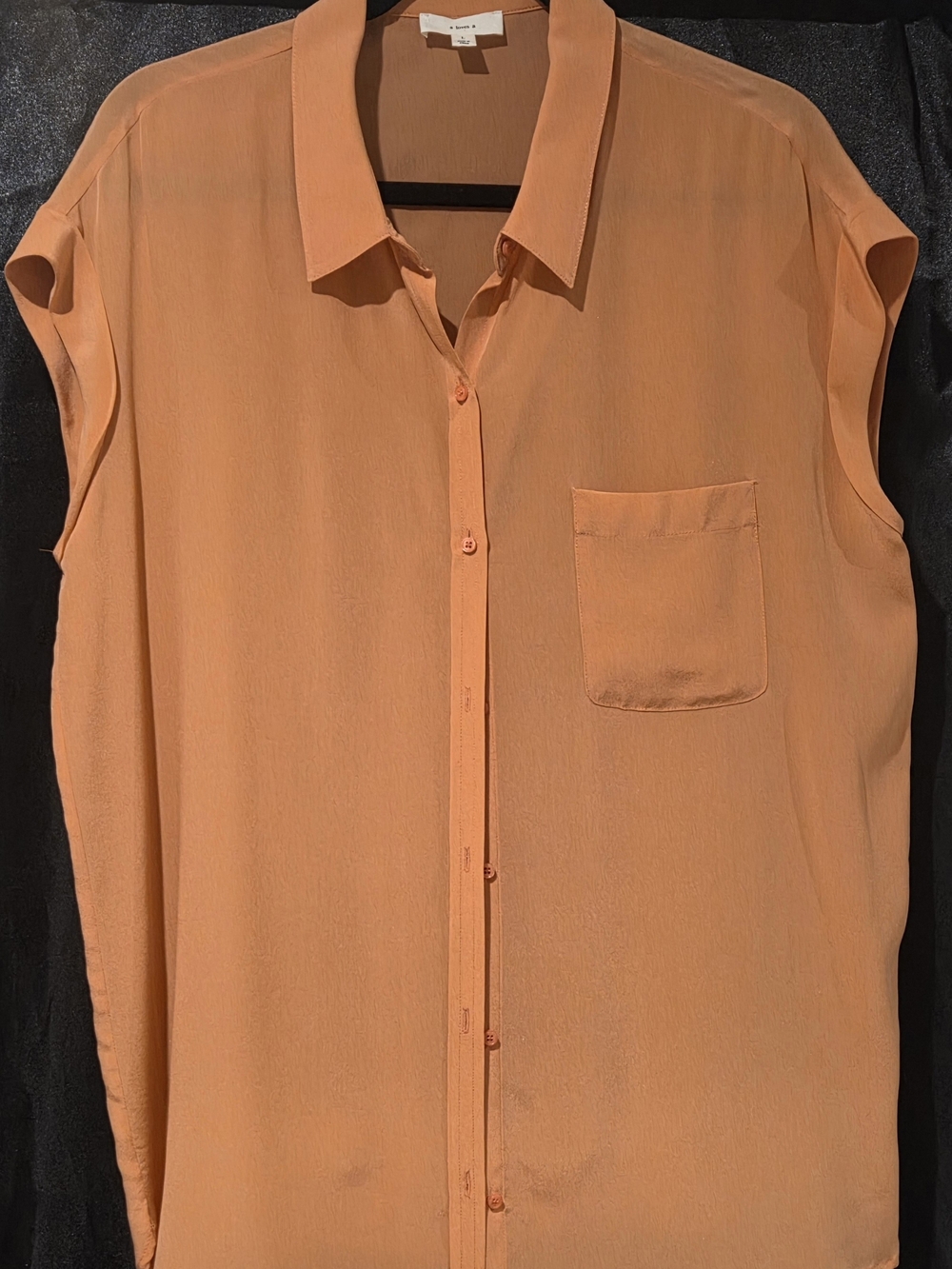 Lightweight Peach Button-Front Women's Blouse